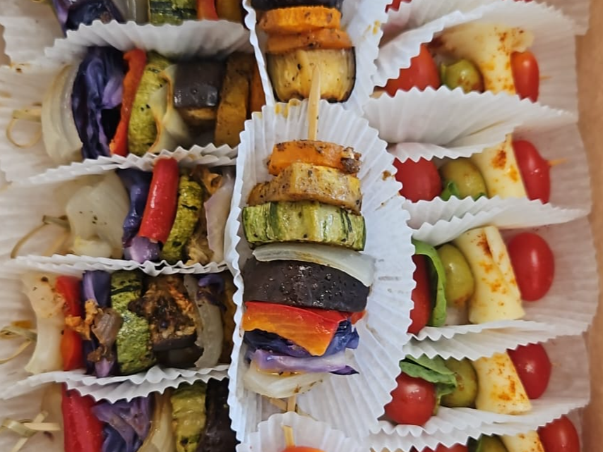 Brochettes de vegetales grillados