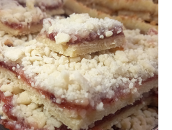 Cuadraditos rellenos de frambuesa