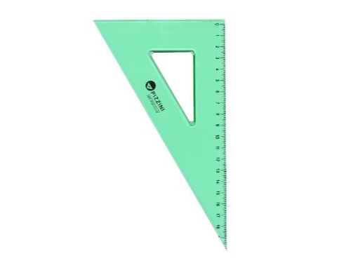 Escuadra Pizzini Estudio 60º Verde Transparente 20cm x 60°