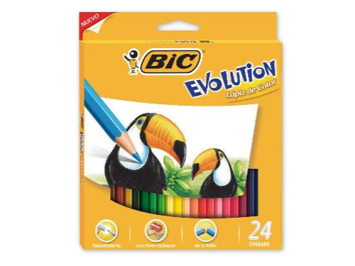 Lapices De Colores Bic Evolution Blister X 24 Colores Largos