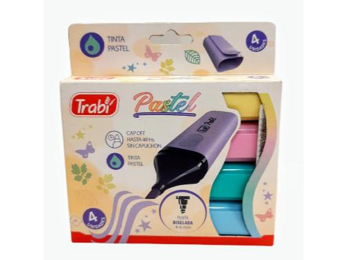 Marcador Resaltador Trabi Pastel Blister X 4