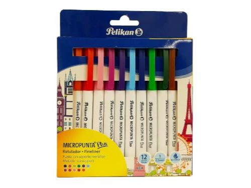 Boligrafos Microfibras Pelikan Micropunta Blister X 12