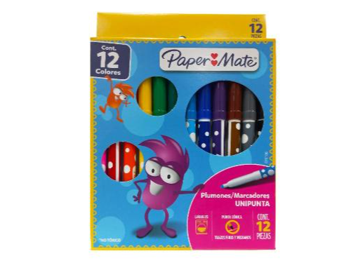Marcador Escolar Paper Mate Largo x 12