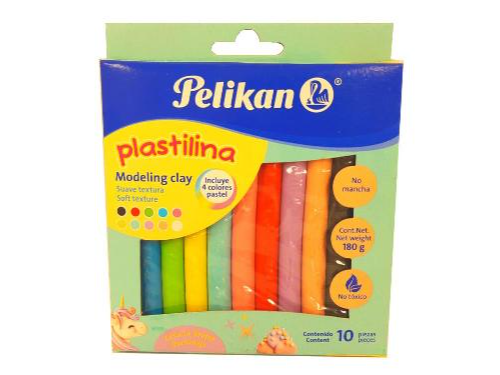 Plastilina Pelikan Pastel x 10 Surtidas