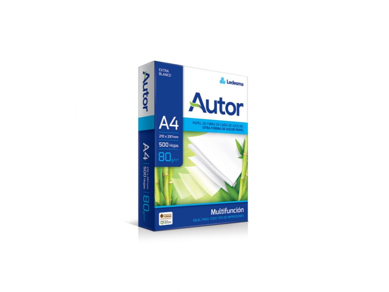 Resma A4 Autor 75grs. x500 Hojas de TOP PRINT ANDALGALA