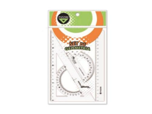 Juego De Geometria Pizzini Colores 3 piezas 20 Cm