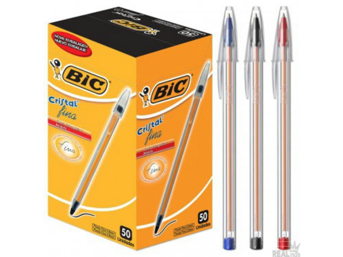 Boligrafo Lapicera Escolar Bic Cristal Trazo Fino 0,8 mm