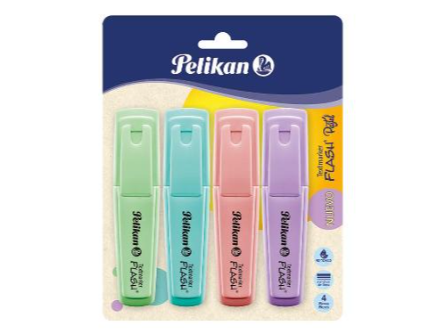 Marcador Resaltador Pelikan Flash Pastel en Blister X 4