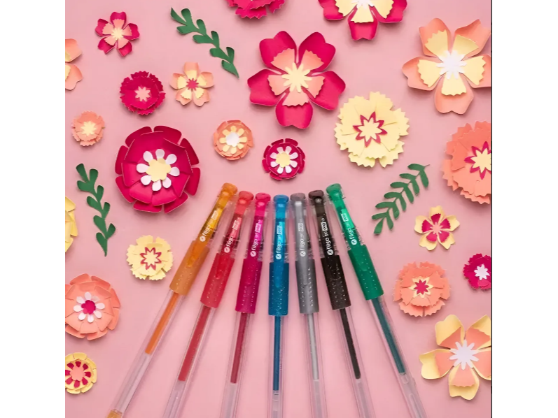 Boligrafo Roller Gel Pop Glitter X 10 U Filgo Delmy Transparente