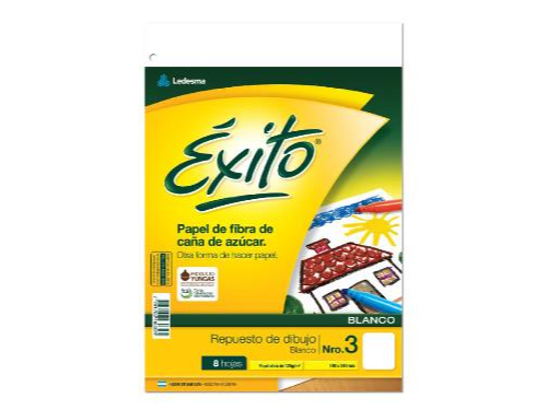 Repuesto de Dibujo Exito N°3 Blanco 8 hojas Tipo Canson