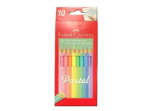 Lapices De Colores Faber Castell x 10 Ecolapiz Pastel