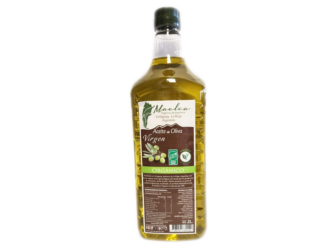 Aceite de oliva orgánico 2 litros Maelca
