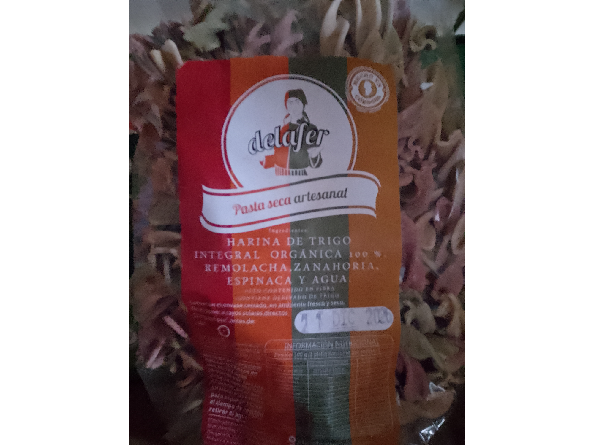 Fideos de harina integral organica x500gr