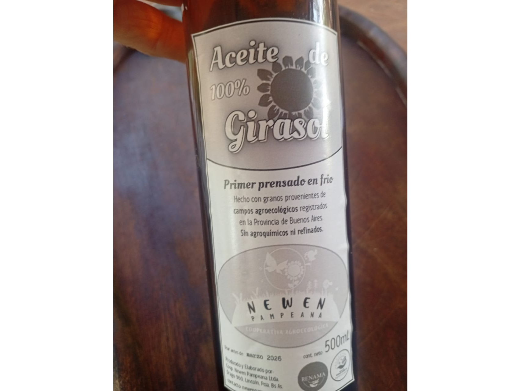 Aceite de giraso agroecoógico l sin refinar agroecológico