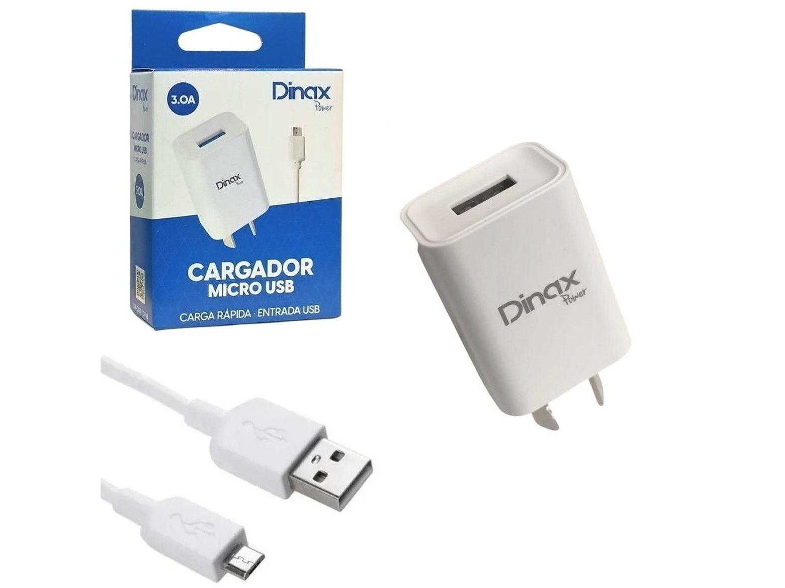 CARGADOR MICRO USB V8 DINAX 3A