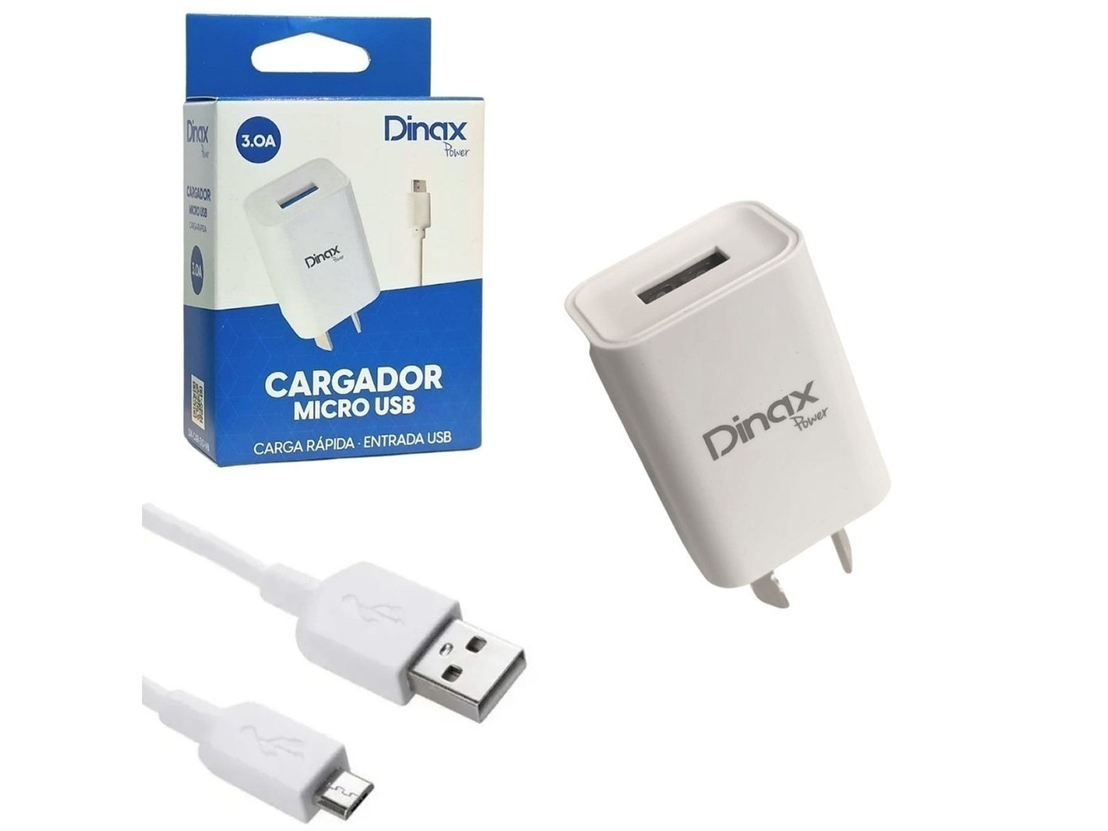 CARGADOR MICRO USB V8 DINAX  3A