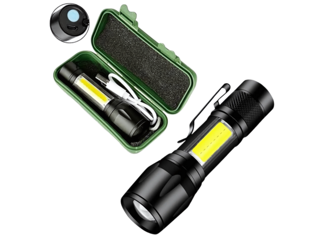 LINTERNA METALICA LUZ LED