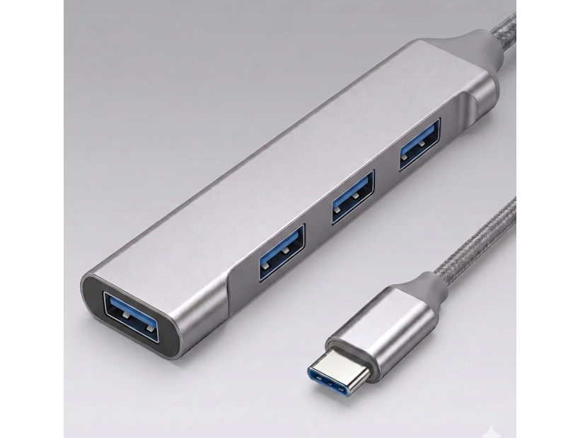 HUB USB HEMBRA 4 PUERTOS TIPO C MACHO