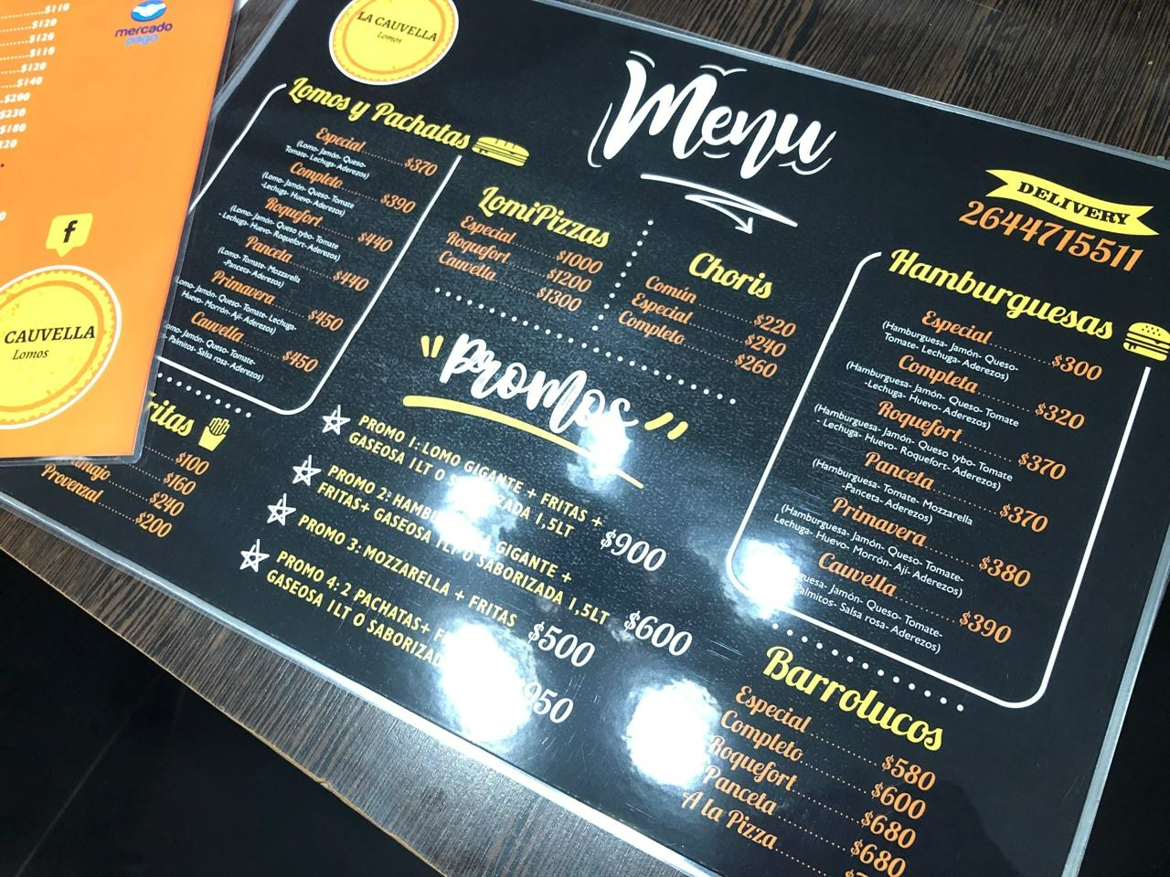 CARTA DE COMIDAS