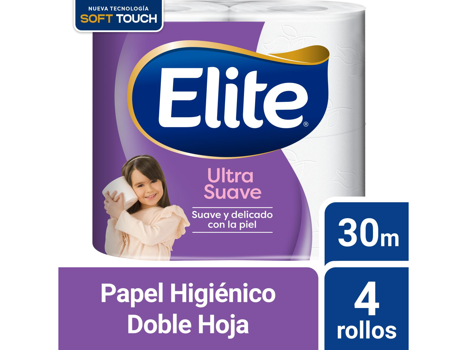 ELITE PAPEL HIGIENICO ULTRA SUAVE DOBLE HOJ 30M X 4UNID