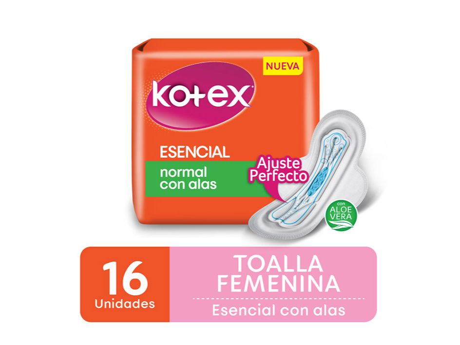 KOTEX ESENCIAL CON ALAS X16 TOA HIG