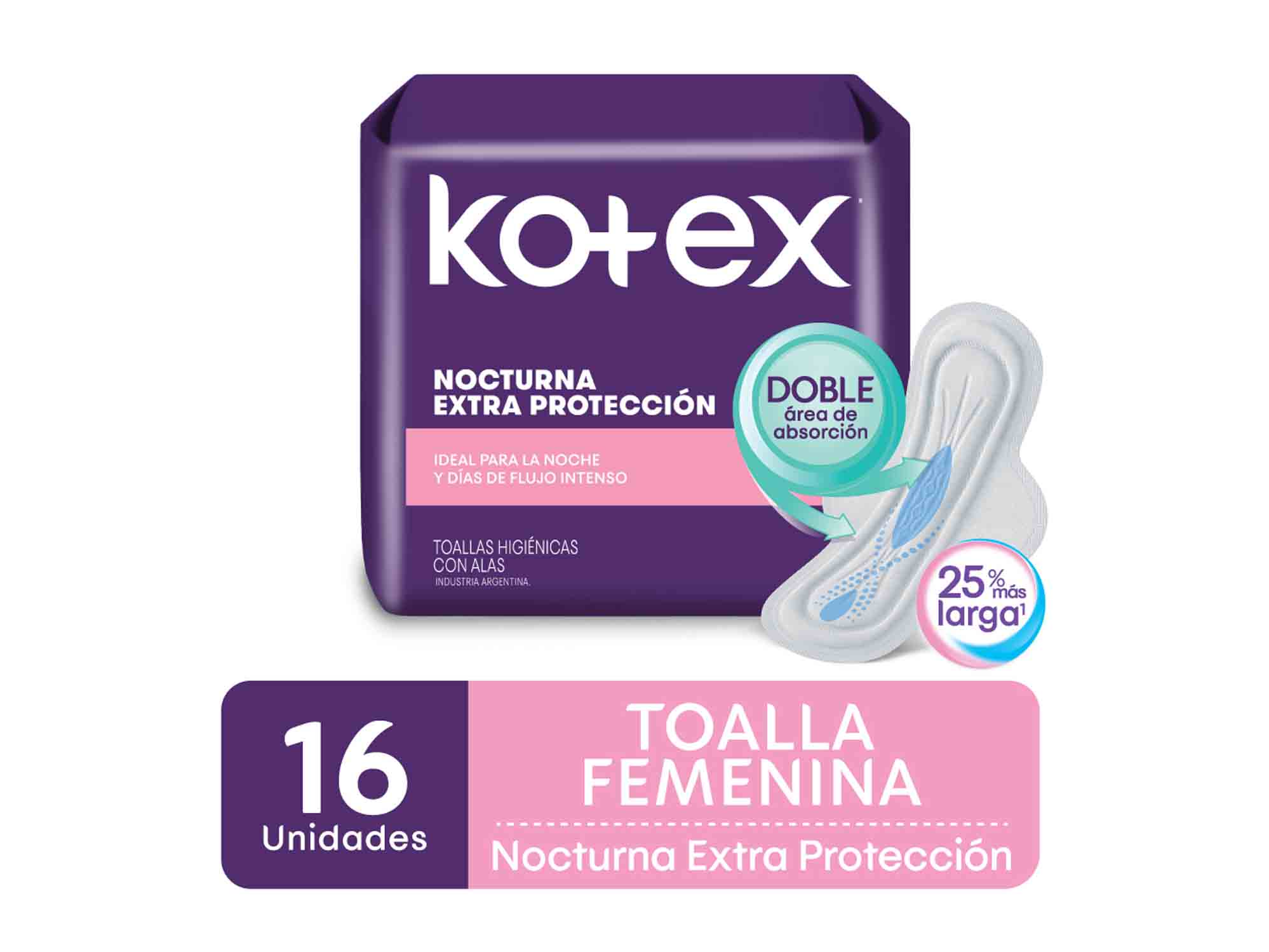KOTEX NOCTURNA C/ALAS 16 TOA HIG