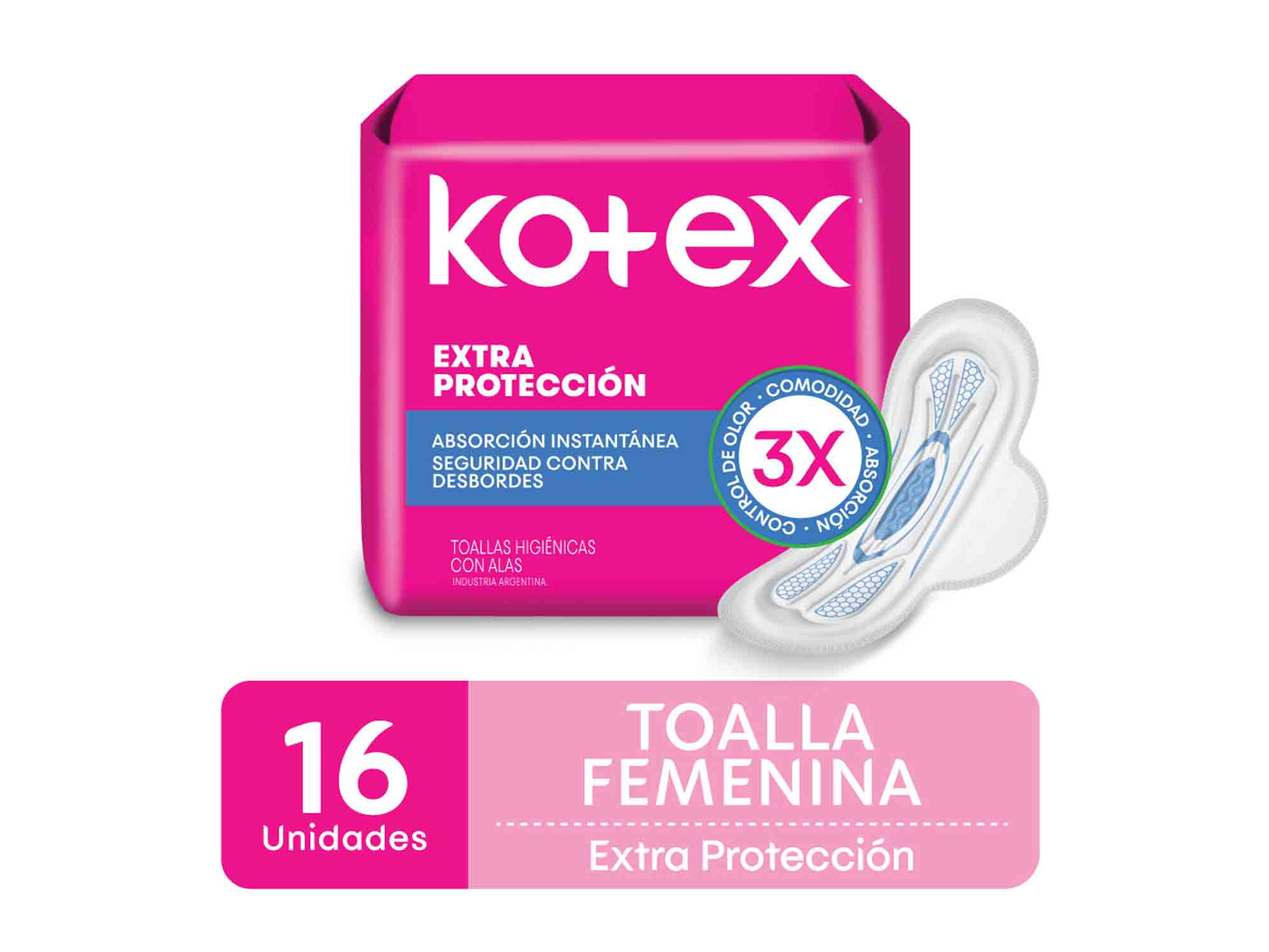 KOTEX NORMAL C/ALAS EX SUAVE 16 TOA HIG