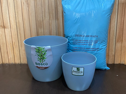 Combo Maceta 22cm , Maceta 16cm y Tierra Mediana