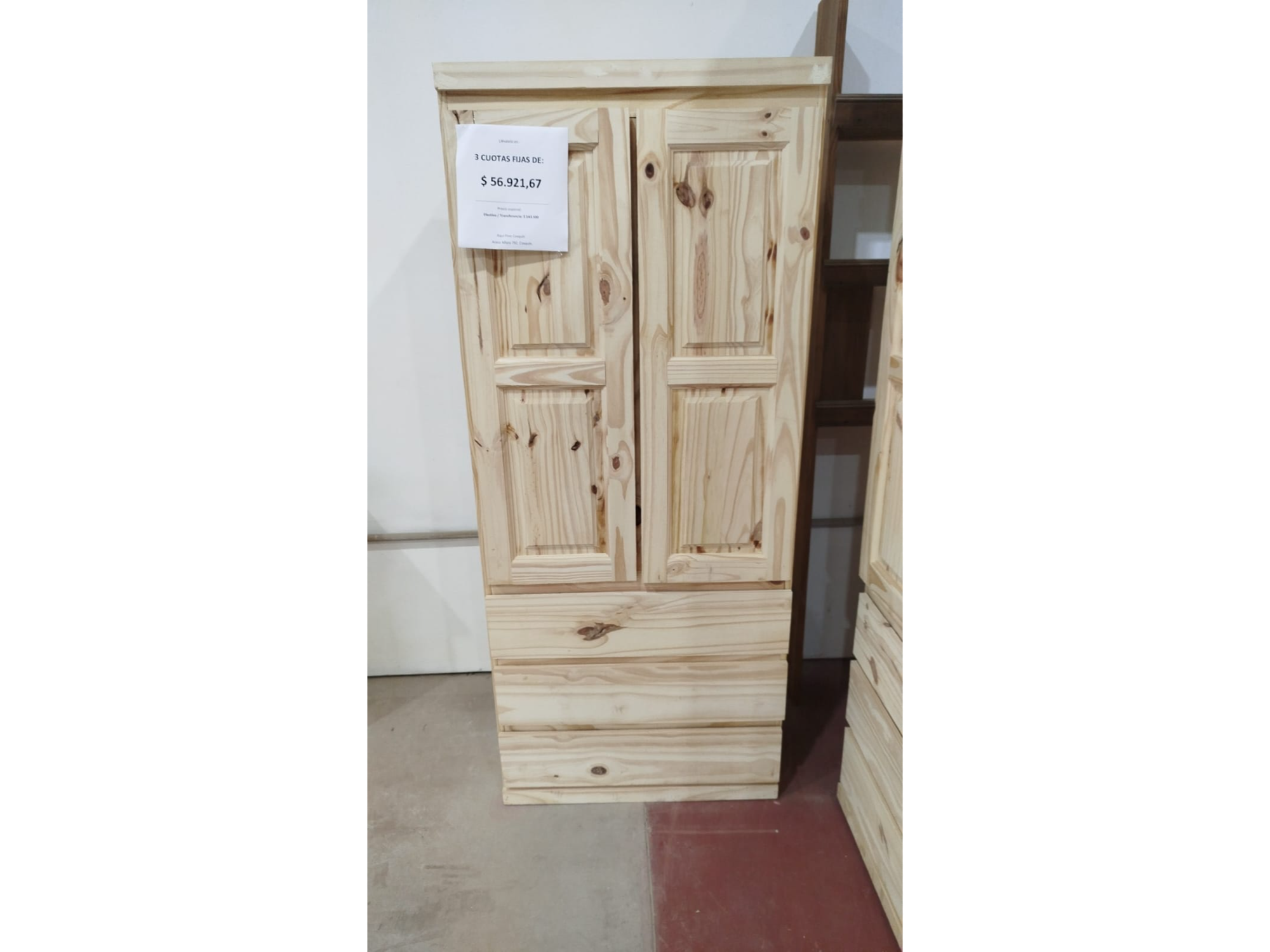 Ropero 2 puertas + 3 Cajones