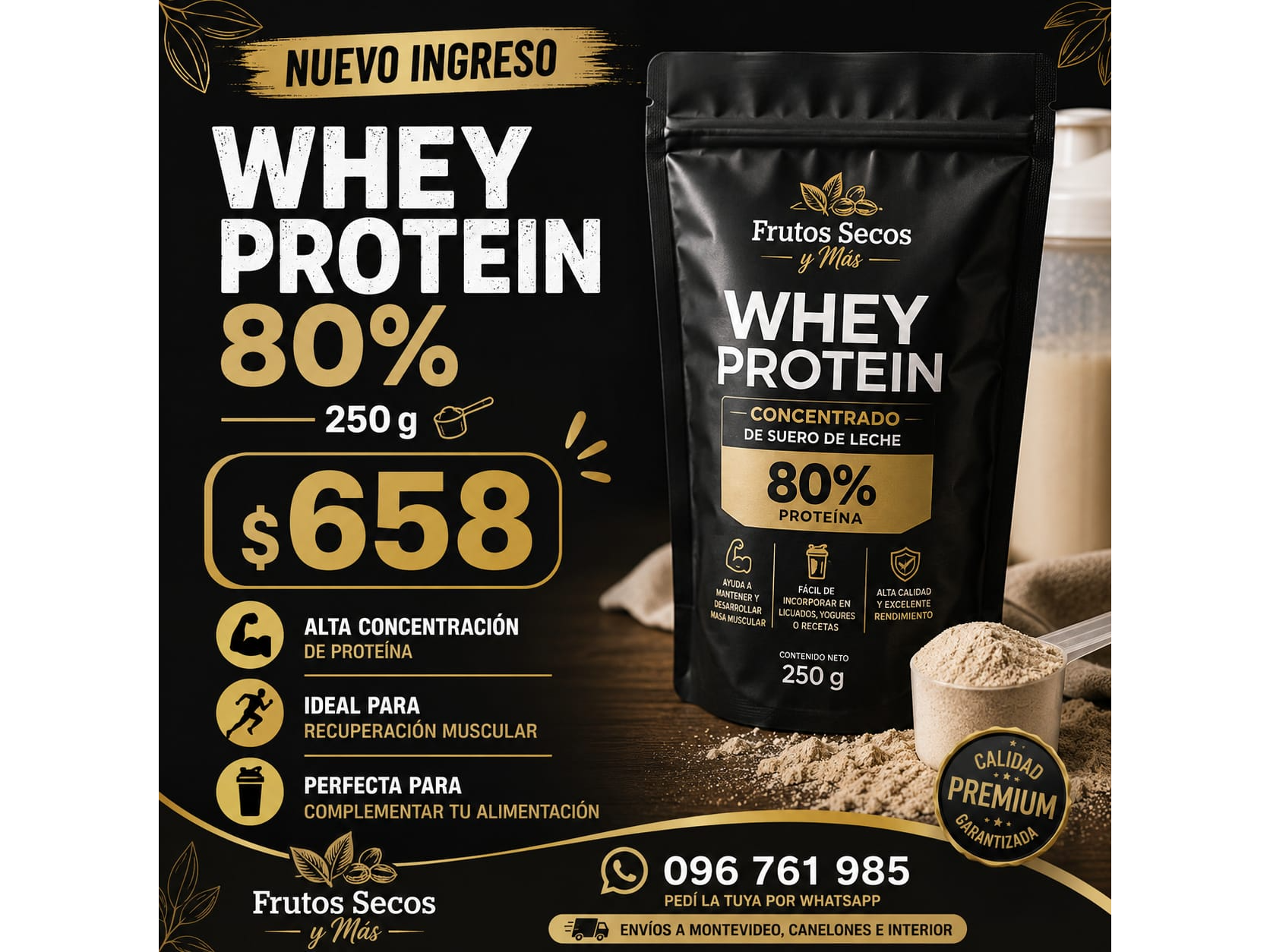 whey protein al 80% 250 grs