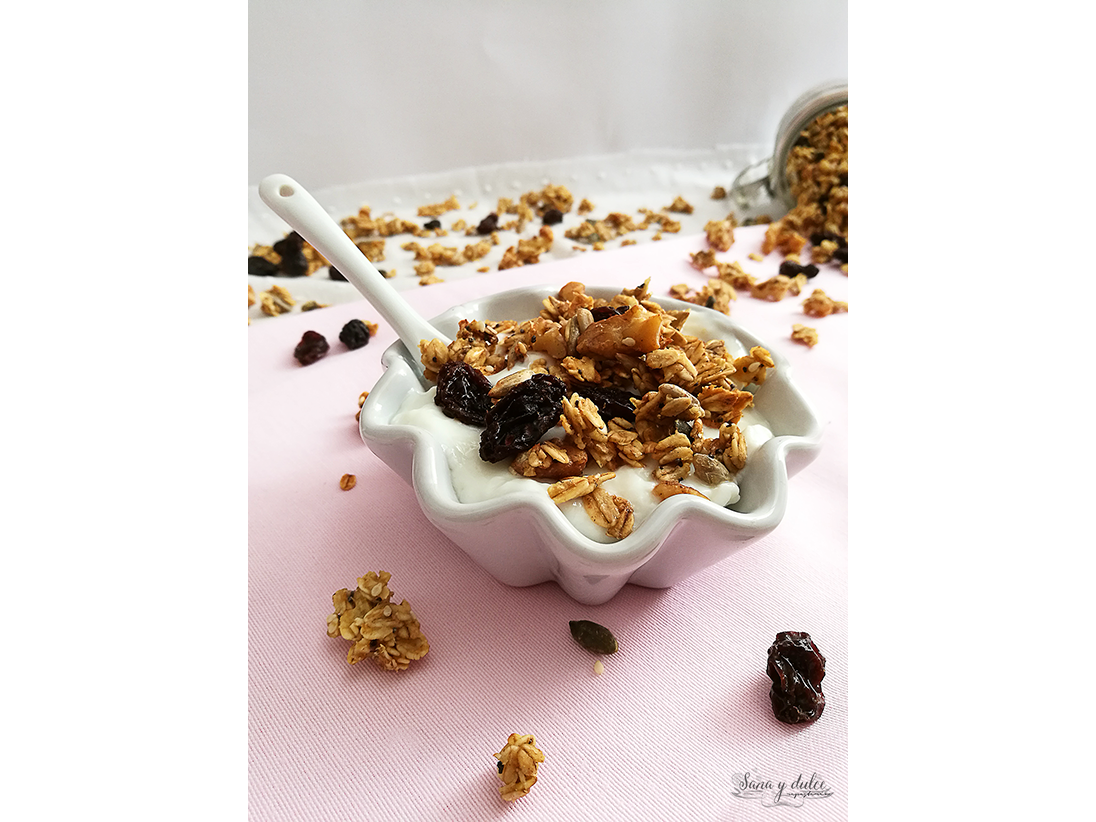 Granola con azucar y pasas 500 grs