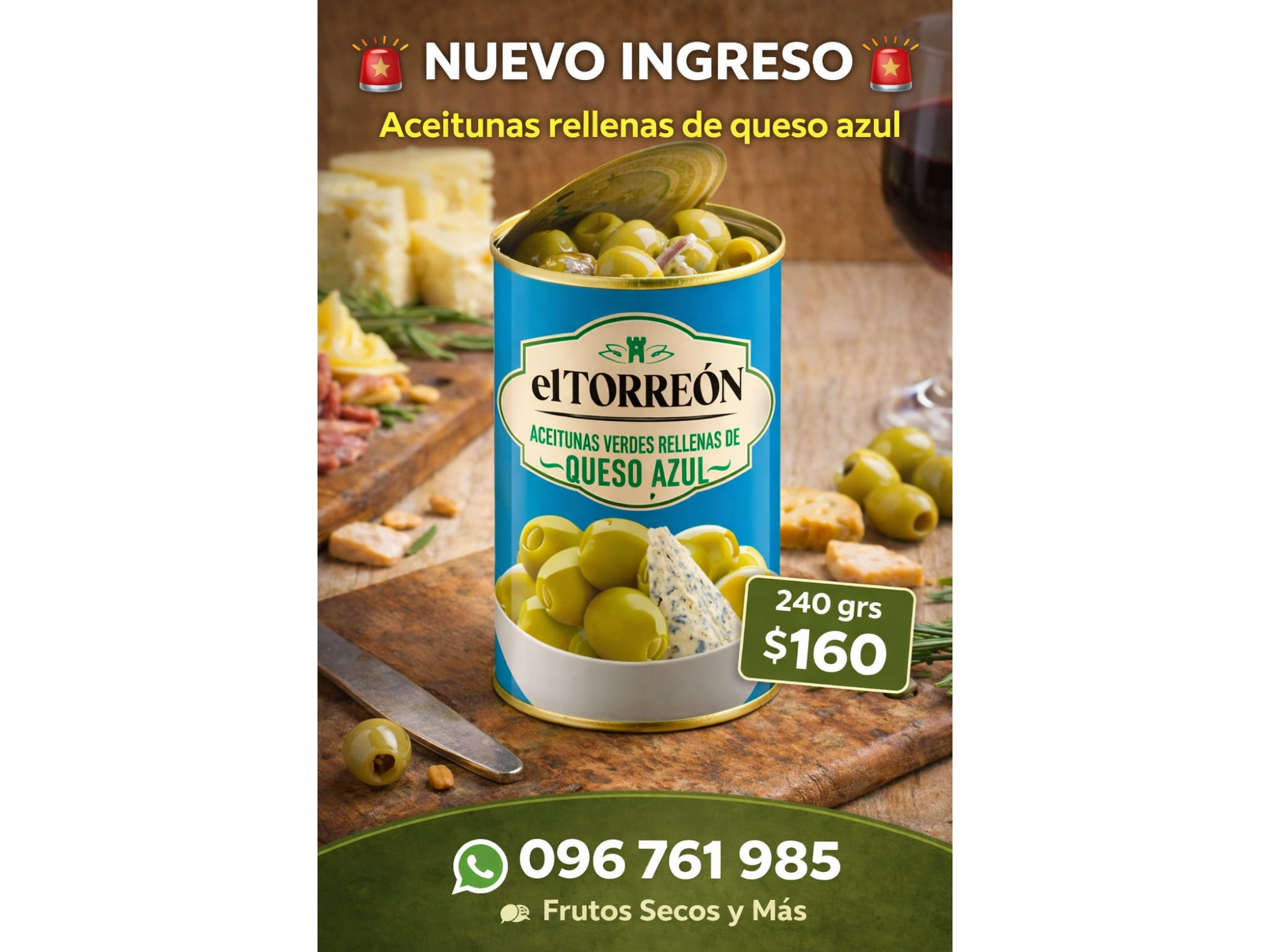 ACEITUNAS RELLENAS DE QUESO AZUL 240GR