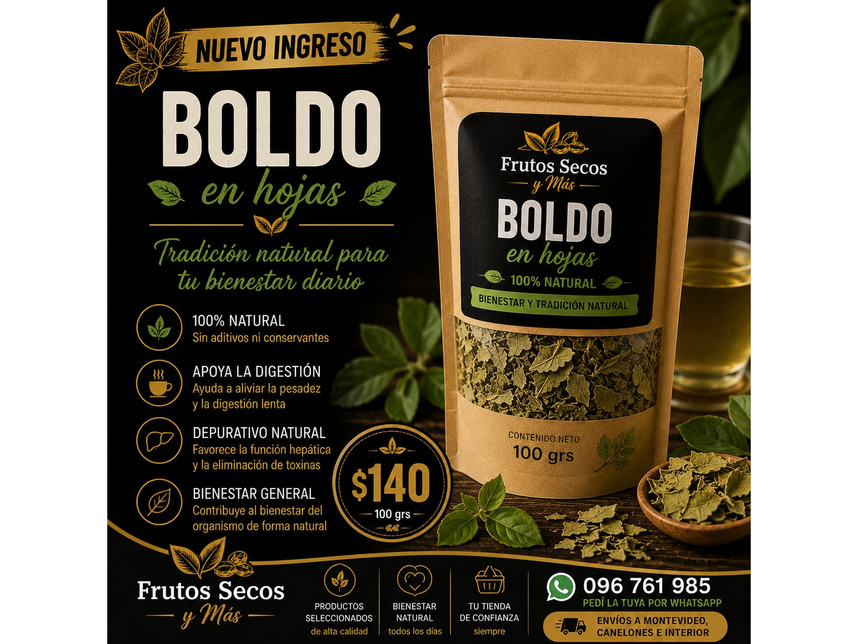BOLDO EN HOJAS 100GR