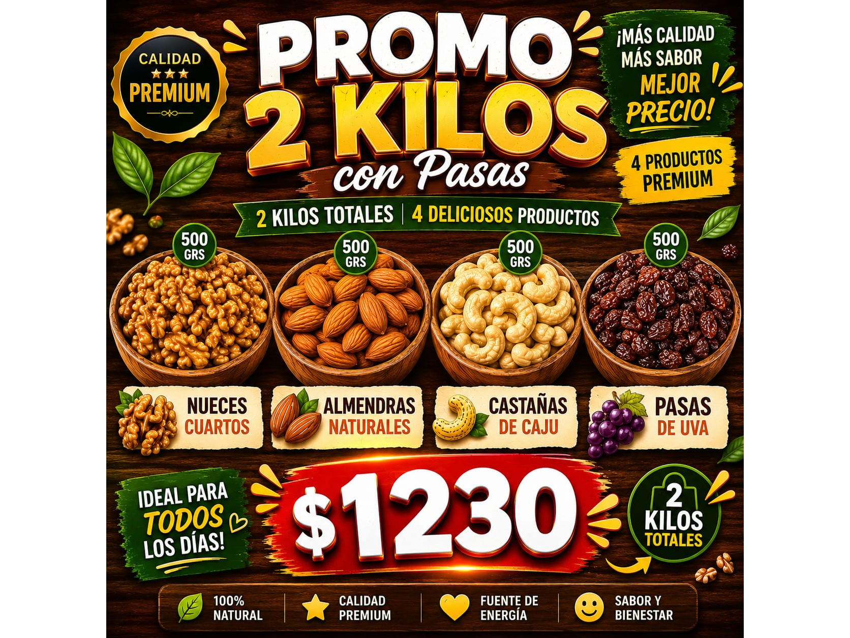 PROMO 2.0KG CON PASAS DE UVAS