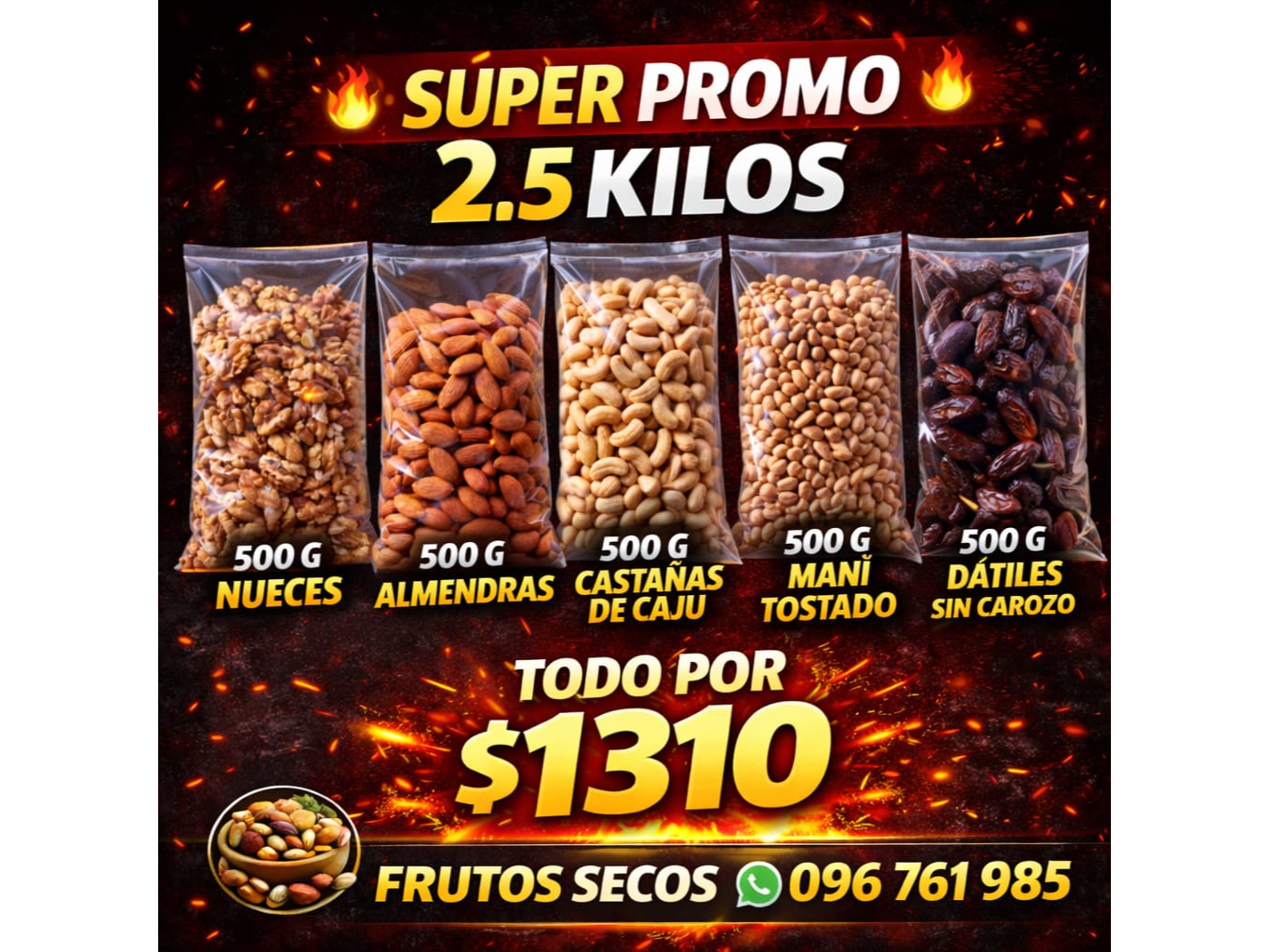 PROMO   2.5 kg -   DE FRUTOS SECOS