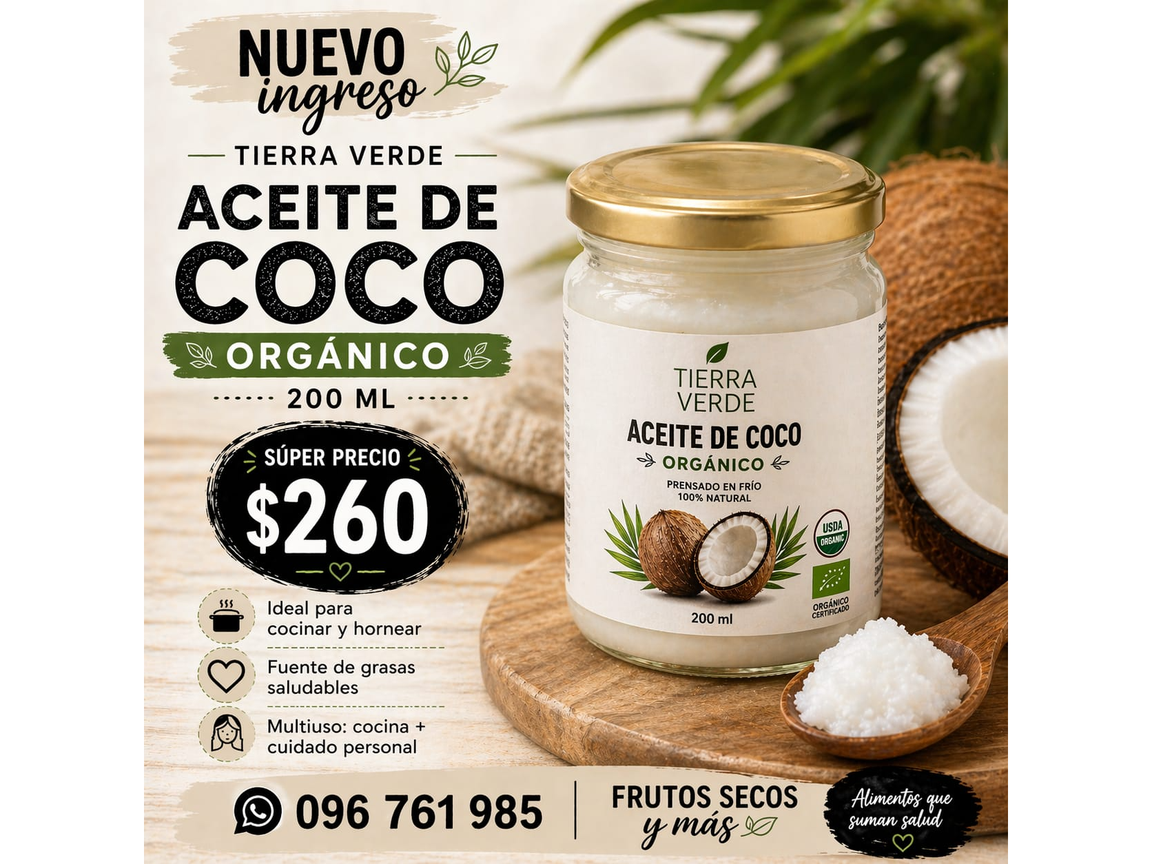 ACEITE DE COCO ORGANICO 200ML