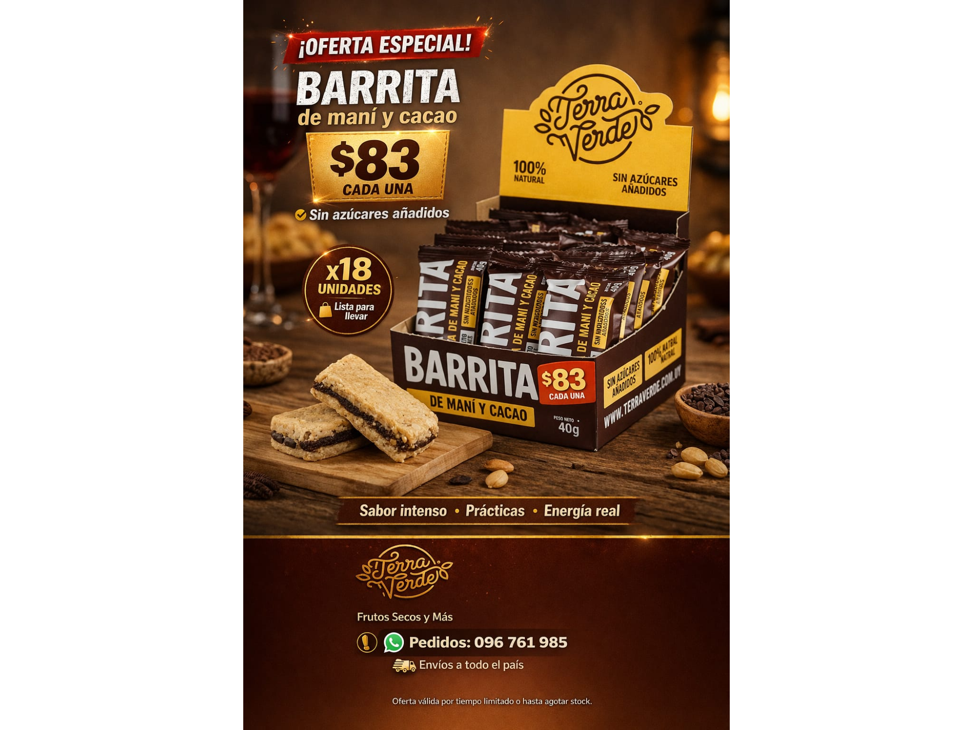 BARRITA DE MANÍ Y CACAO 40gr