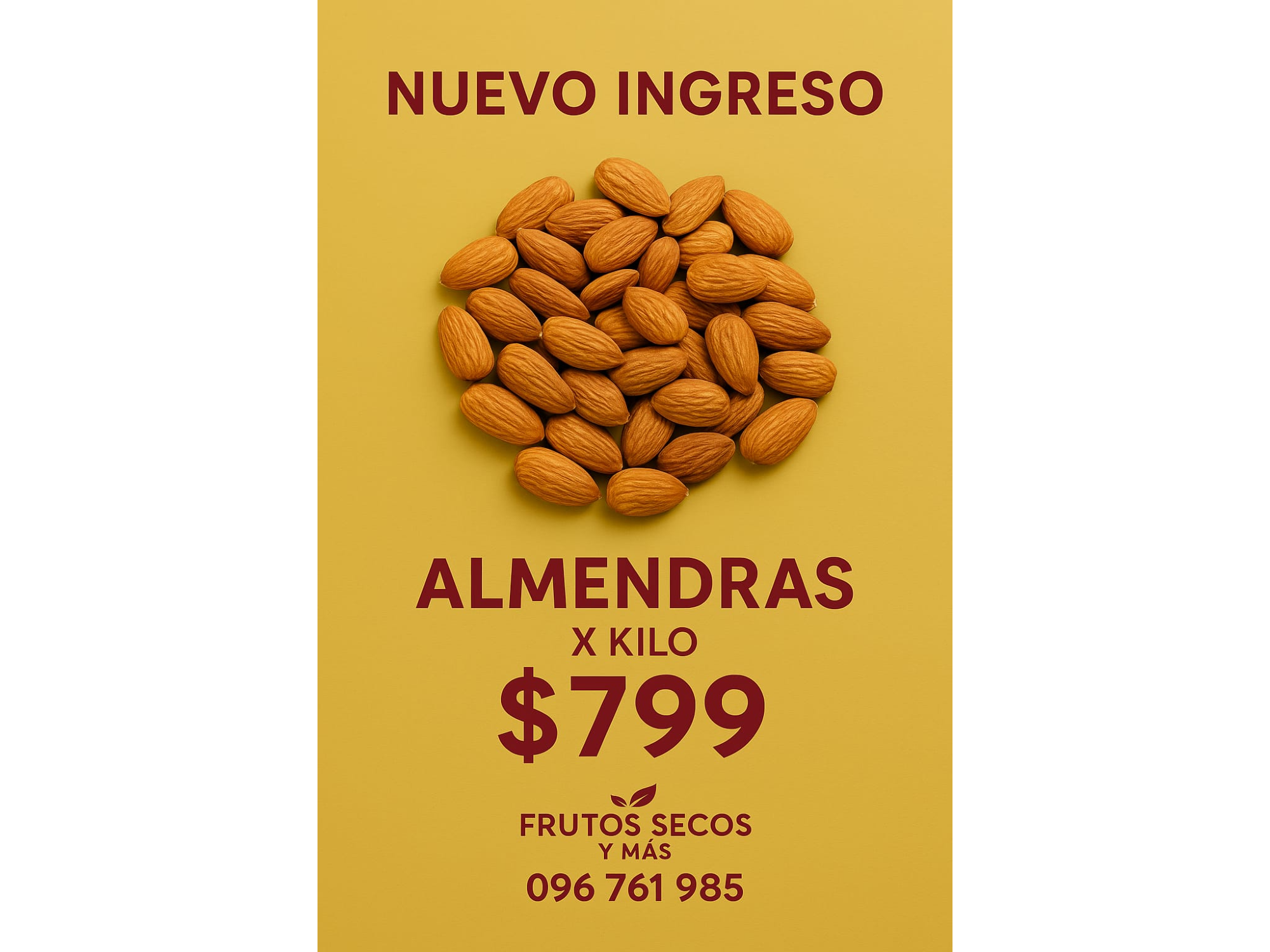 almendras x kilos naturales