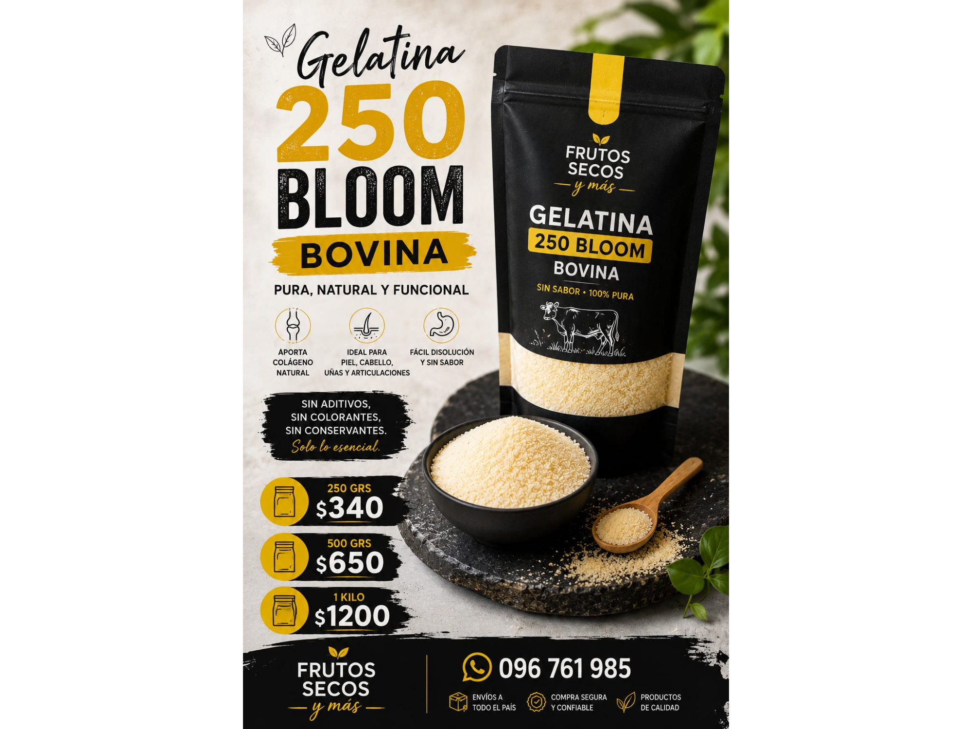 GELATINA SIN SABOR 250 BLOOM