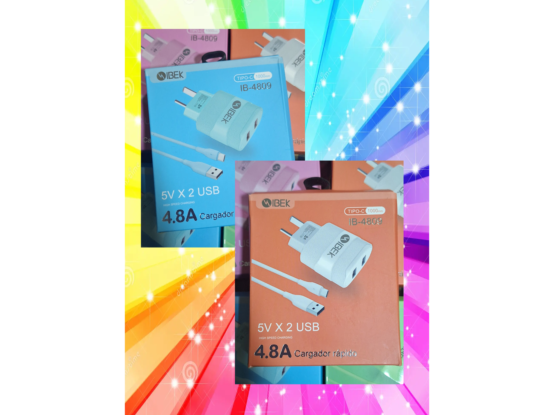 Cargador 4.8A / 2 Entradas Usb + Cable Typo C