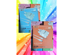 Cargador 4.8A / 2 Entradas Usb + Cable Typo C