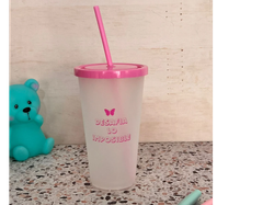 VASO CON SORBETE FRASE TAG ROSA