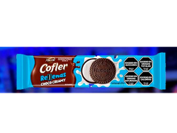 Galletitas COFLER Sabor Chocolate Con Relleno De Vainilla x85g.