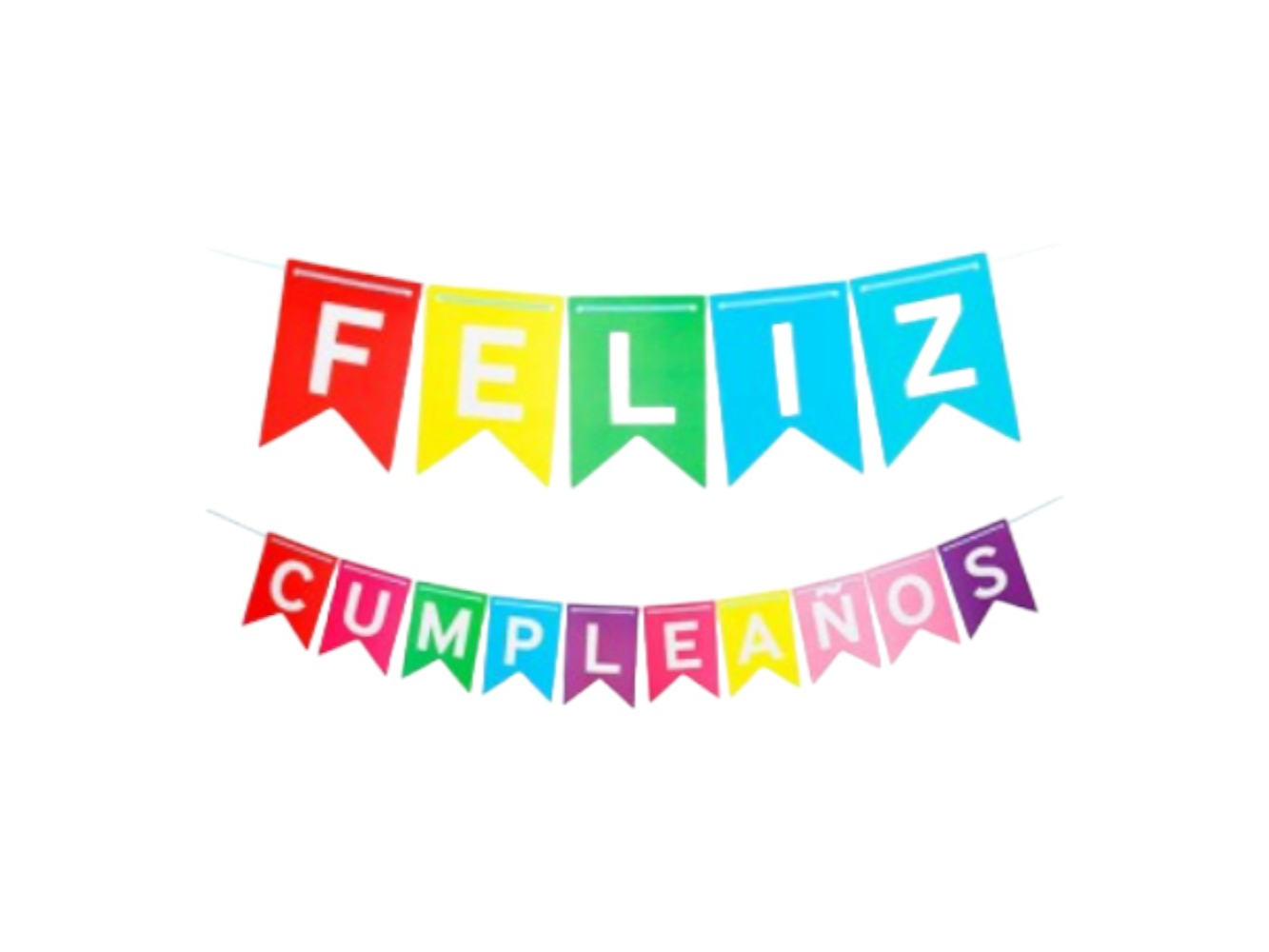 BANDERIN *FELIZ CUMPLEANOS* MULTICOLOR