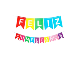 BANDERIN *FELIZ CUMPLEANOS* MULTICOLOR