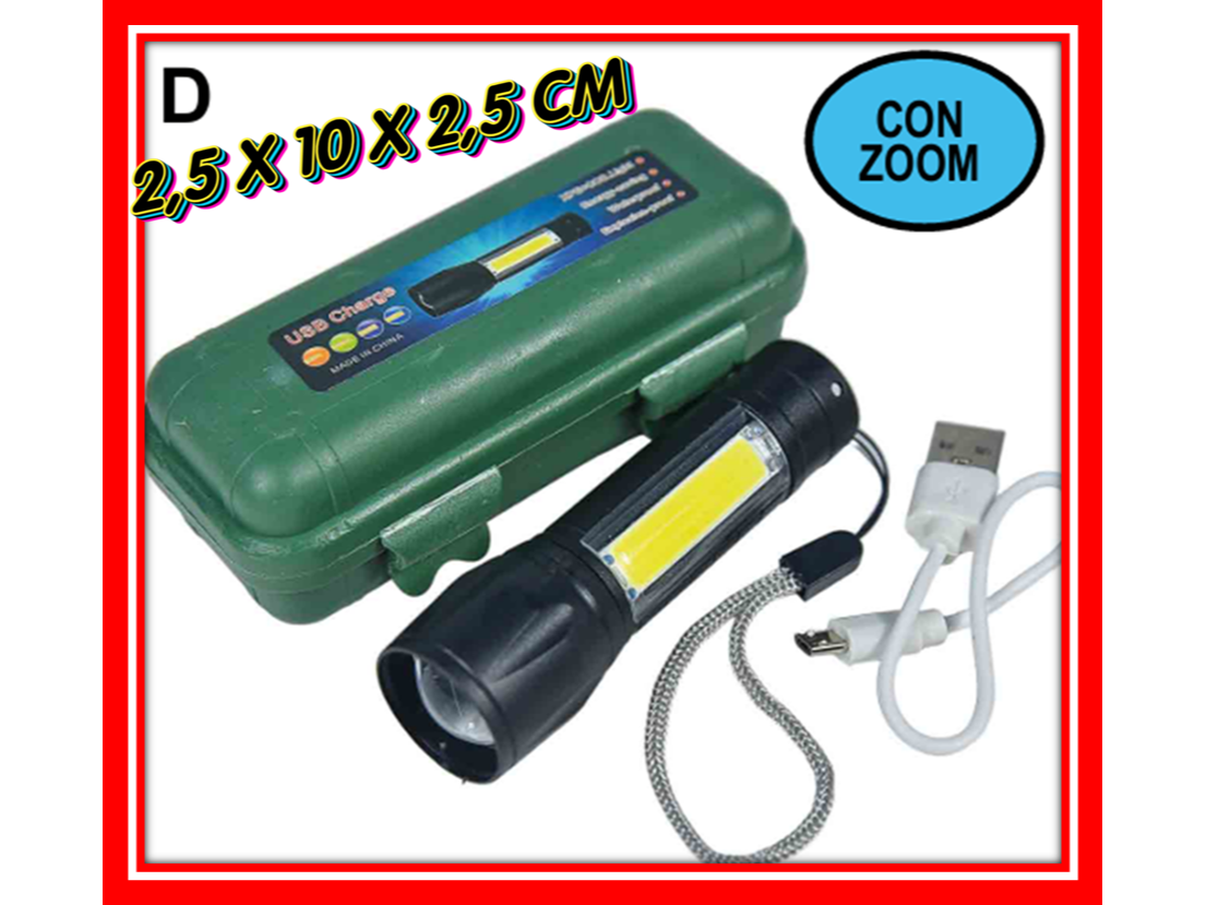 LINTERNA 3 LUCES USB EN CAJA
