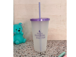 VASO CON SORBETE FRASE TAG LILA