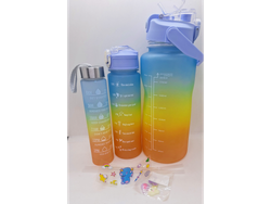 Botellas Motivacionales Degrade Set X3 Plástico Con Pico