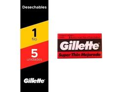 Hoja De Afeitar Roja Super Thin Gillette X 5 Blades/hojas