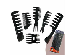 SET DE PEINES X 6 PCS NEGRO 8X18,5X2,5 CM